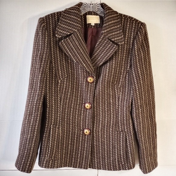 Vintage Alberto Makali Beyond Fabulous Wool Weave 3 Button Blazer 6 - Picture 12 of 12